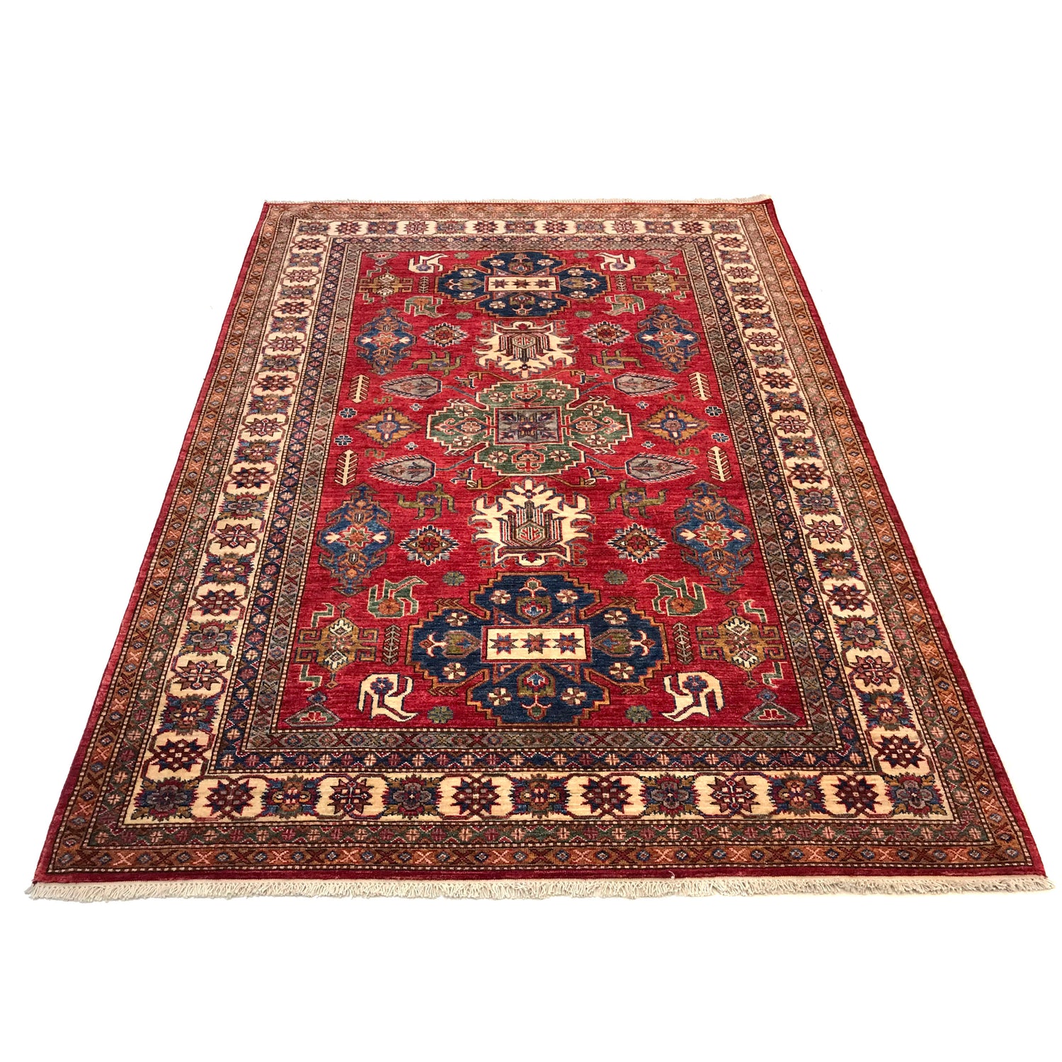 High-Quality Kazak Area Rug 5' 7" x 7' 9" ft / 170 x 235 cm - No. B31618