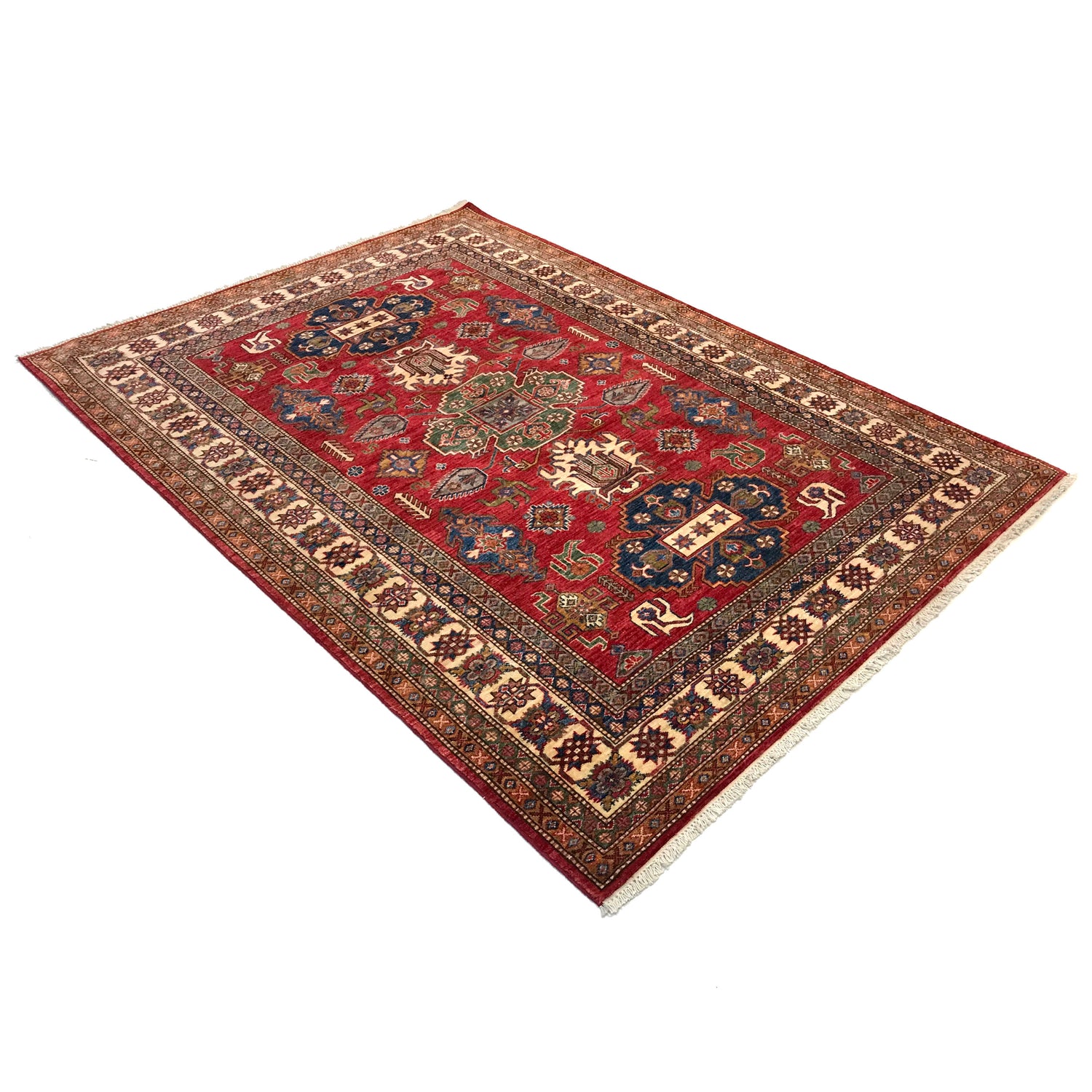 High-Quality Kazak Area Rug 5' 7" x 7' 9" ft / 170 x 235 cm - No. B31618