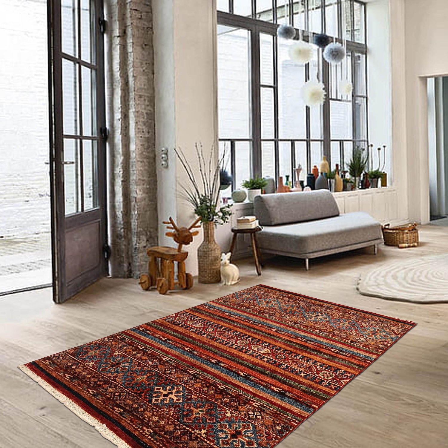 Hand Knotted Persian Style Khurjin Rug 2' 10" x 4' 1" ft / 87 x 125 cm - No. B31816