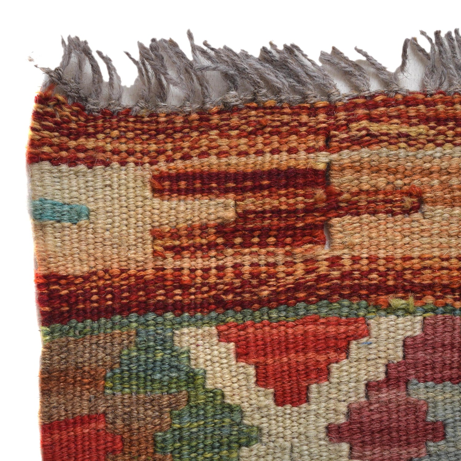 Handmade Afghan Vegetable Kilim 3' 5" x 4' 8" ft / 105 x 143 cm - No. B31925