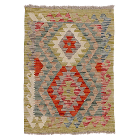 Handmade Afghan Vegetable Kilim 2' 2" x 3' 0" ft / 66 x 91 cm - No. B31960