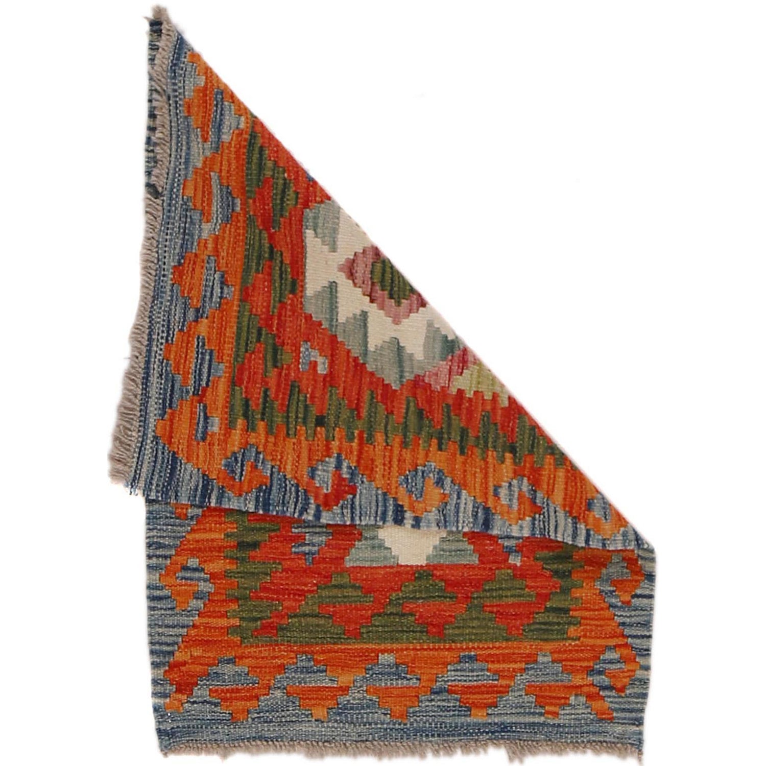 Handmade Afghan Vegetable Kilim 1' 10" x 2' 8" ft / 56 x 81 cm - No. B31961