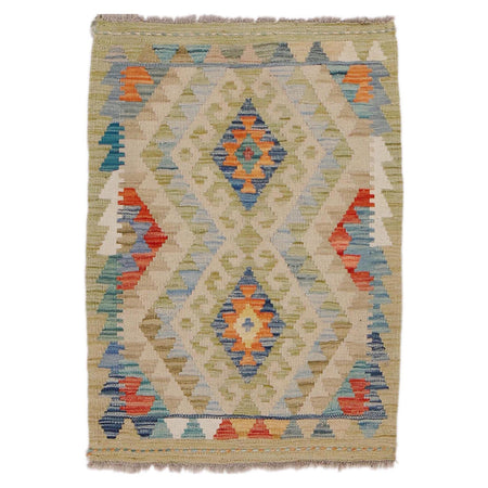 Handmade Afghan Vegetable Kilim 2' 0" x 2' 10" ft / 61 x 87 cm - No. B31985