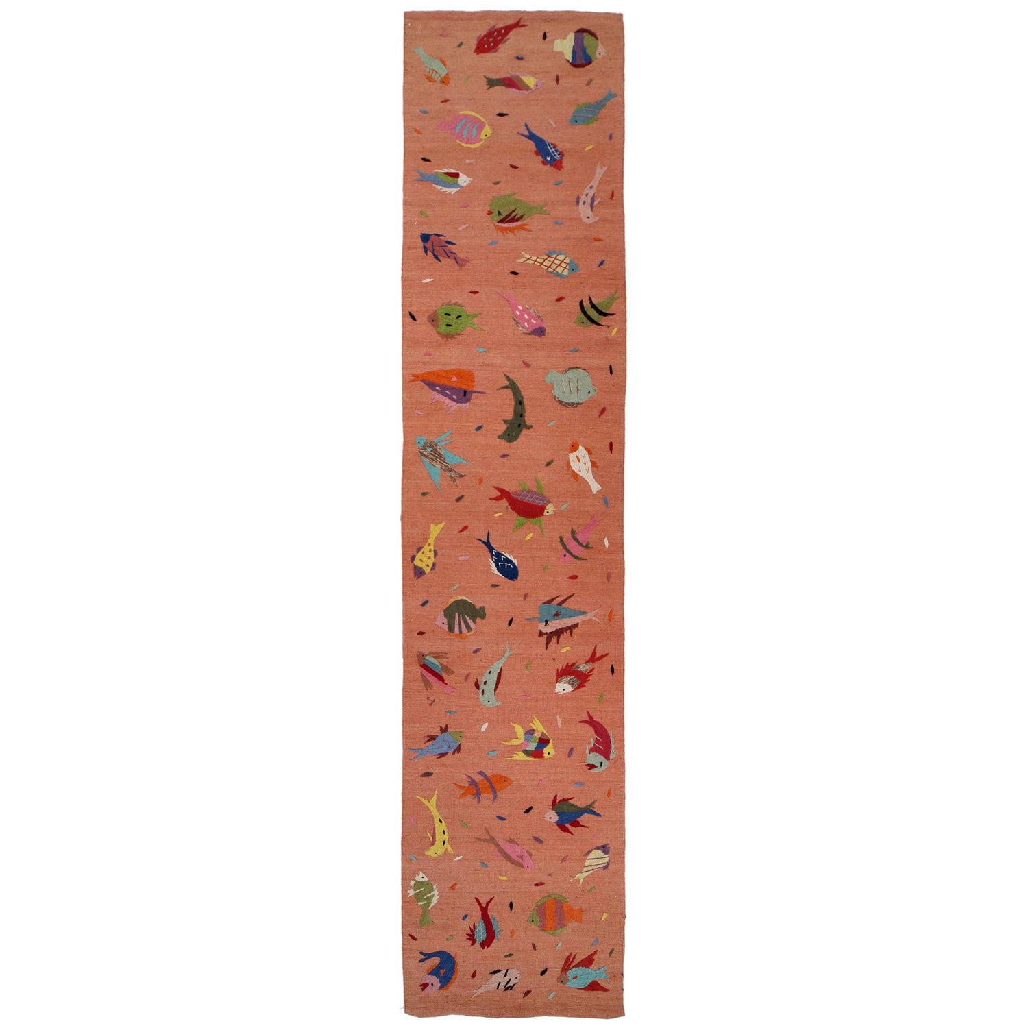 Hand Made Embroidery Kilim 2' 8" x 12' 10" ft / 82 x 392 cm - No. B32076