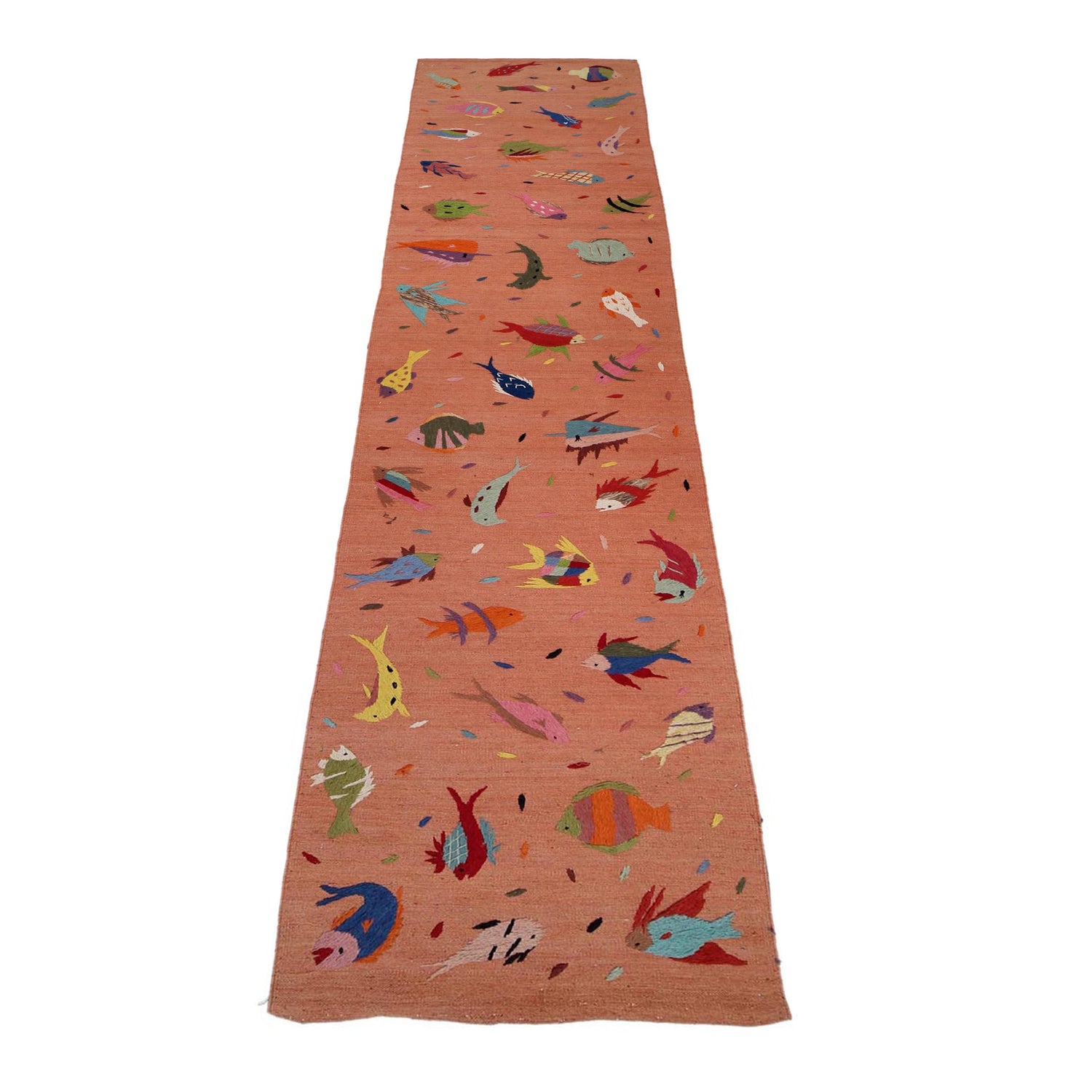 Hand Made Embroidery Kilim 2' 8" x 12' 10" ft / 82 x 392 cm - No. B32076