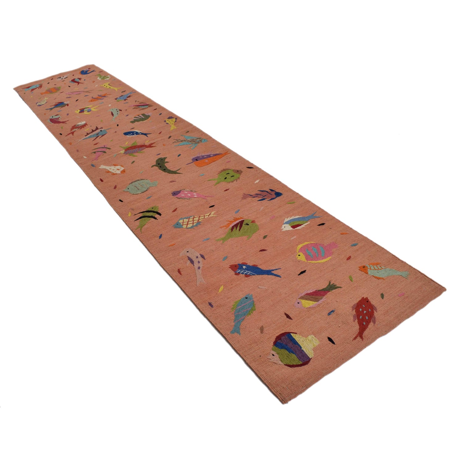 Hand Made Embroidery Kilim 2' 8" x 12' 10" ft / 82 x 392 cm - No. B32076