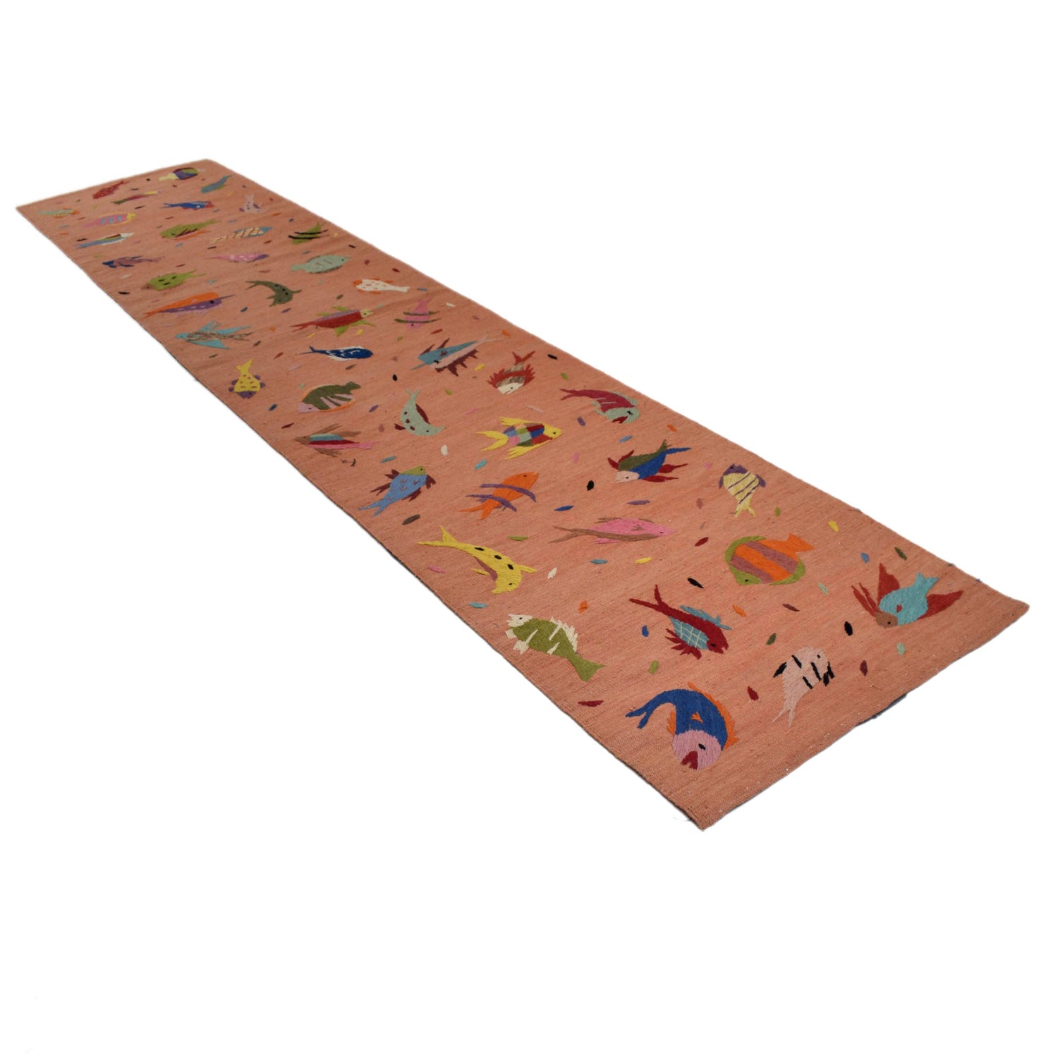 Hand Made Embroidery Kilim 2' 8" x 12' 10" ft / 82 x 392 cm - No. B32076