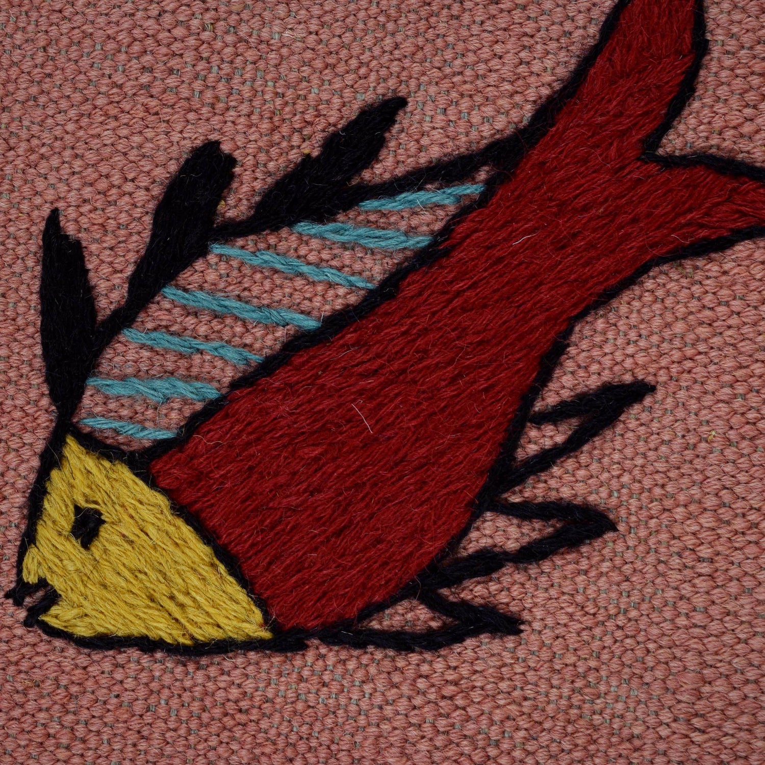 Hand Made Embroidery Kilim 6' 2" x 7' 11" ft / 189 x 242 cm - No. B32077