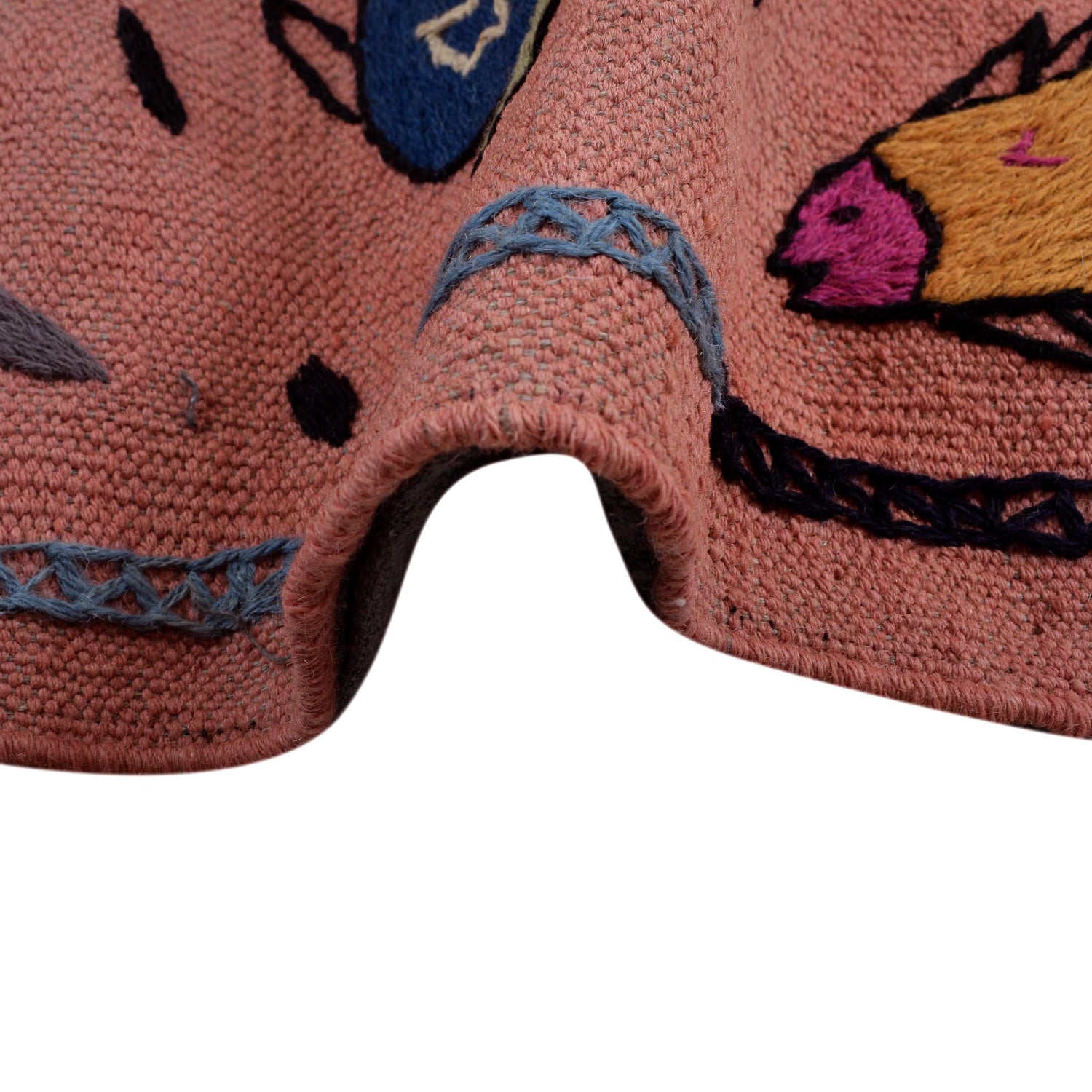 Hand Made Embroidery Kilim 6' 2" x 7' 11" ft / 189 x 242 cm - No. B32077