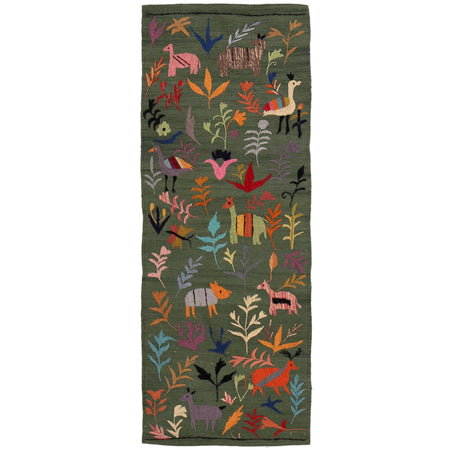 Hand Made Embroidery Kilim 2' 0"x 5' 10" ft / 60 x 179 cm - No. B32079