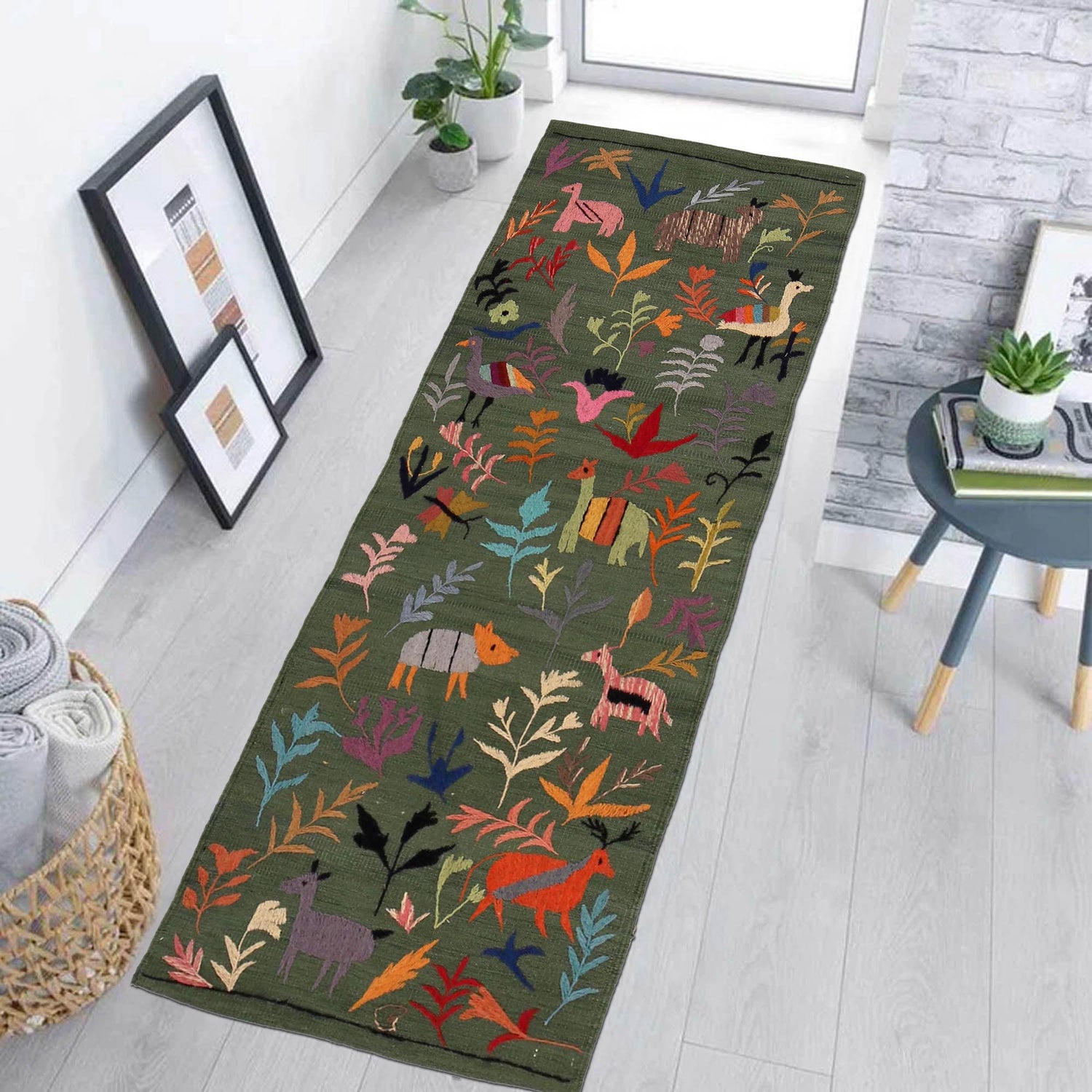 Hand Made Embroidery Kilim 2' 0"x 5' 10" ft / 60 x 179 cm - No. B32079