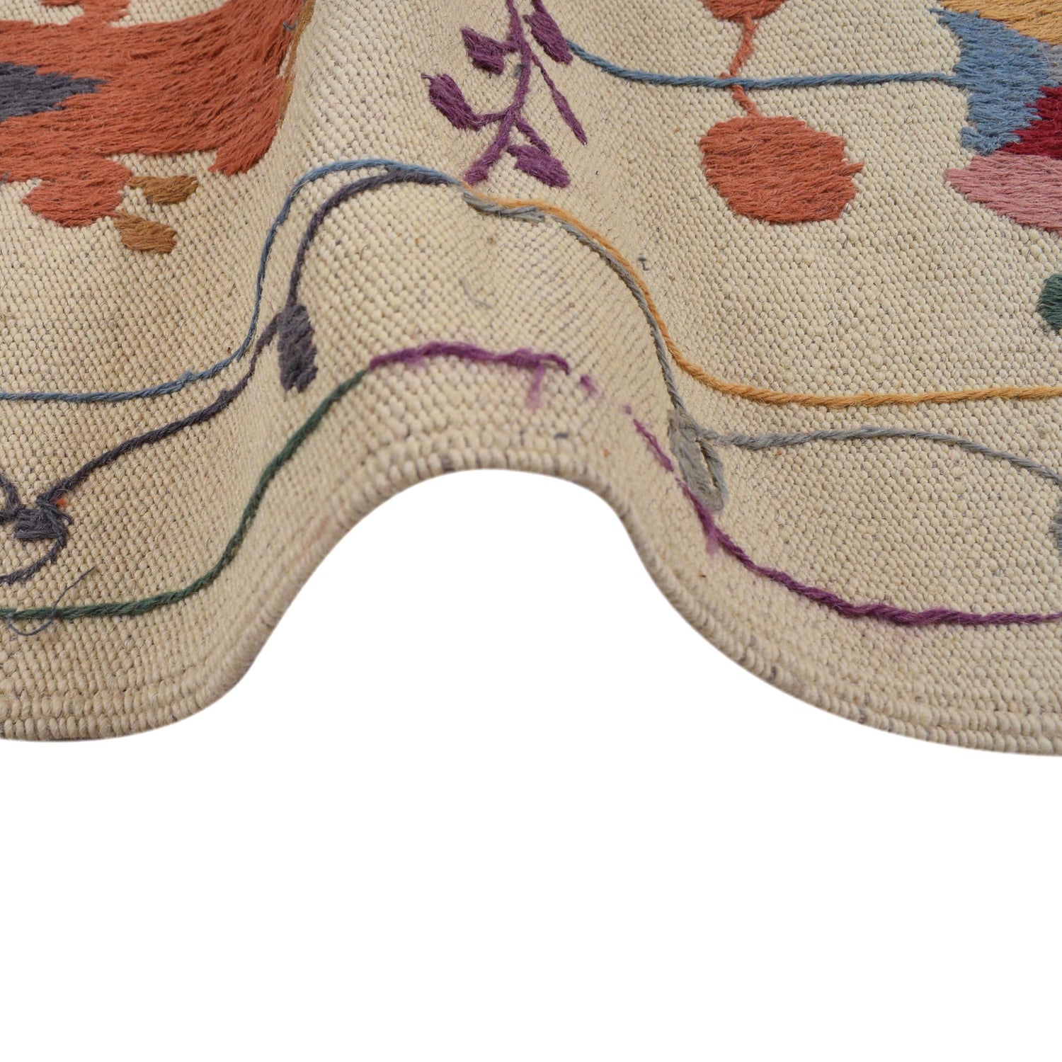 Hand Made Embroidery Kilim 5' 3" x 7' 10" ft / 159 x 238 cm - No. B32080