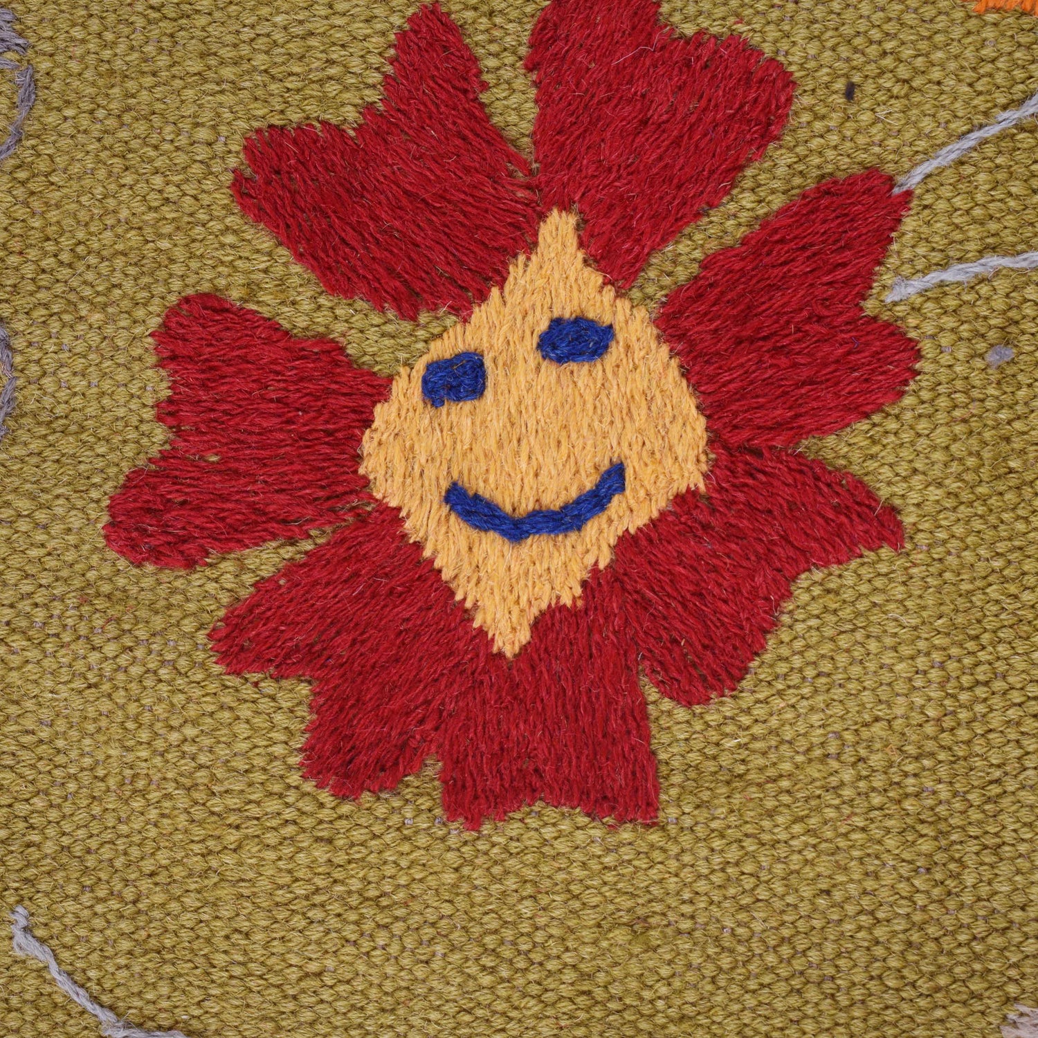 Hand Made Embroidery Kilim 4' 11" x 6' 8" ft / 149 x 204 cm - No. B32081