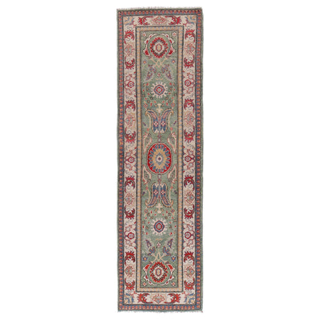 Hand knotted Kazak Runner Carpet 2' 7" x 9' 7" ft / 78 x 292 cm - No. B33014