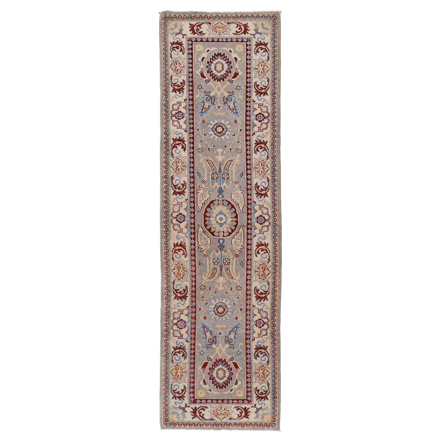 Hand knotted Kazak Runner Carpet 2' 7" x 9' 9" ft / 78 x 297 cm - No. B33015
