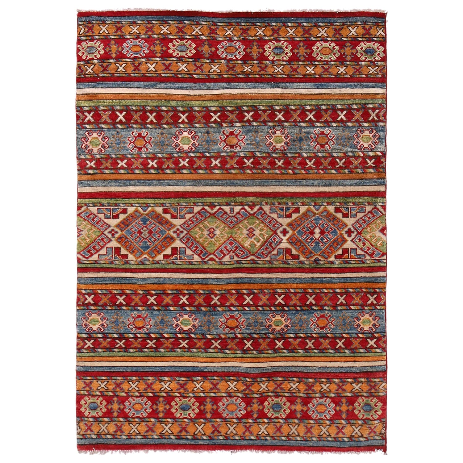 Hand Knotted Khurjeen Oriental Rug 4' 0" x 5' 9" ft / 123 x 174 cm - No. B33016