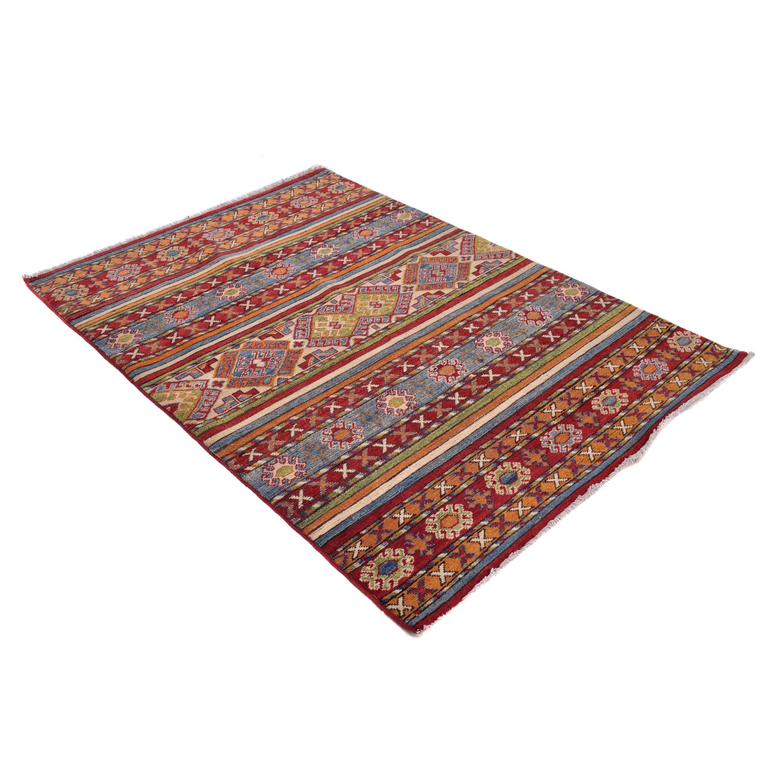 Hand Knotted Khurjeen Oriental Rug 4' 0" x 5' 9" ft / 123 x 174 cm - No. B33016