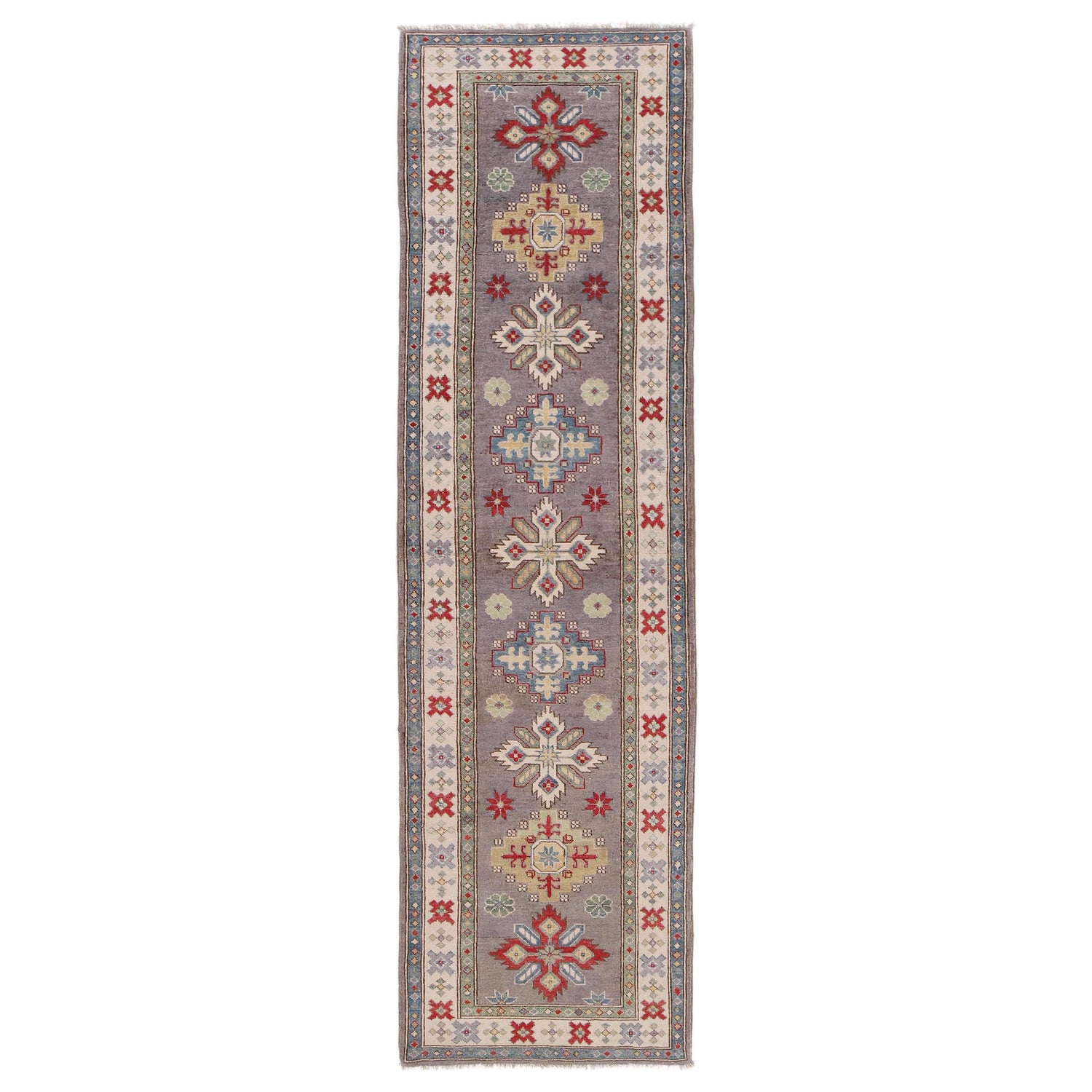 Hand knotted Kazak Runner Carpet 2' 8" x 9' 10" ft / 82 x 300 cm - No. B33046