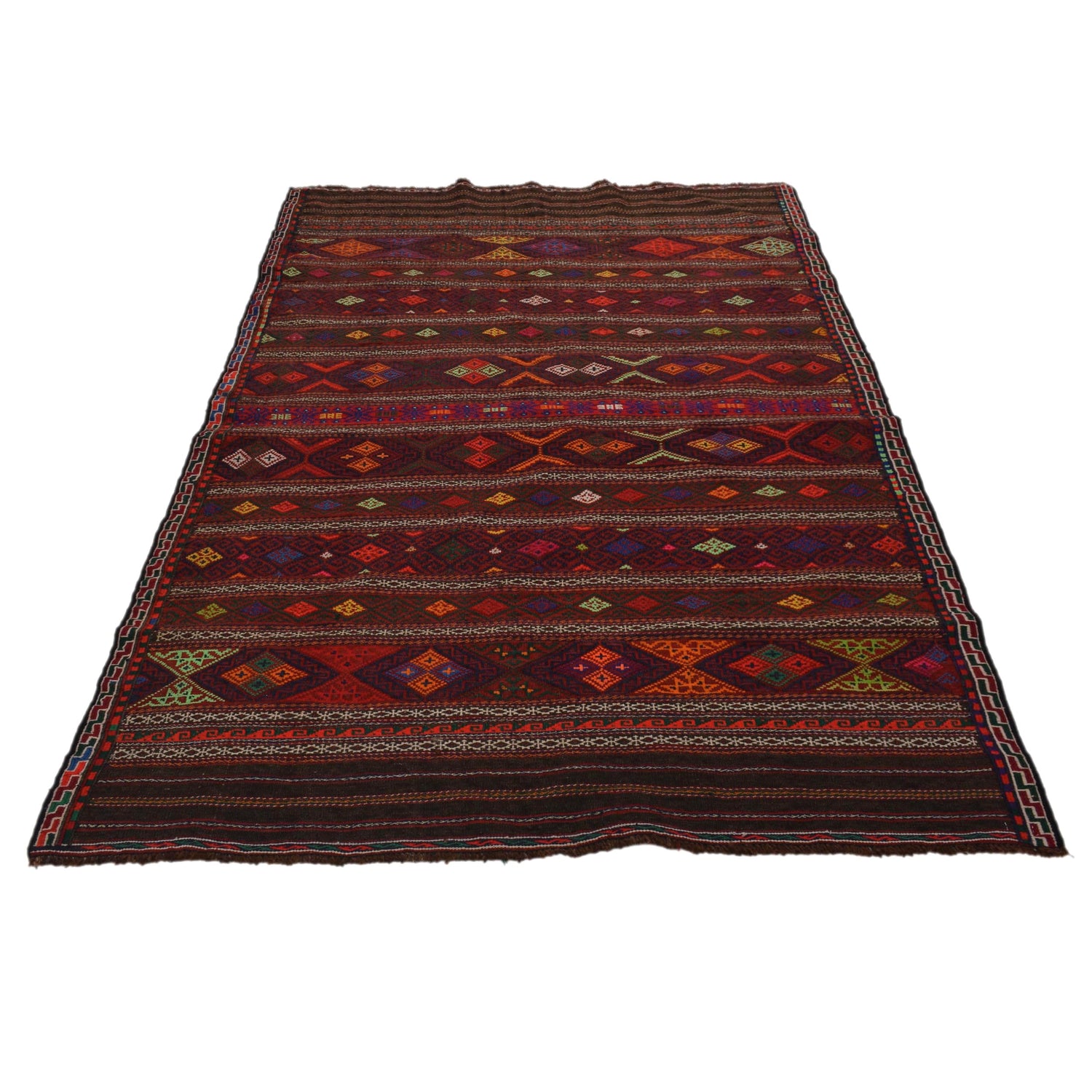 Traditional Flat Weave Kilim 4' 5" x 7' 3" ft / 134 x 222 cm - No. B33048