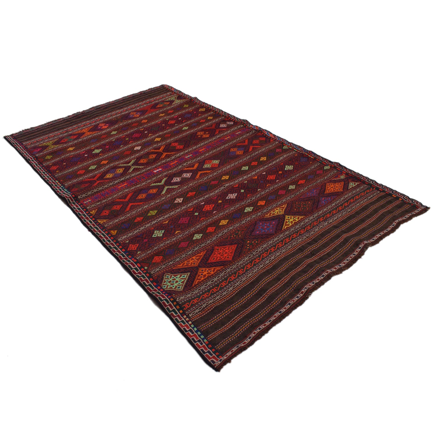 Traditional Flat Weave Kilim 4' 5" x 7' 3" ft / 134 x 222 cm - No. B33048