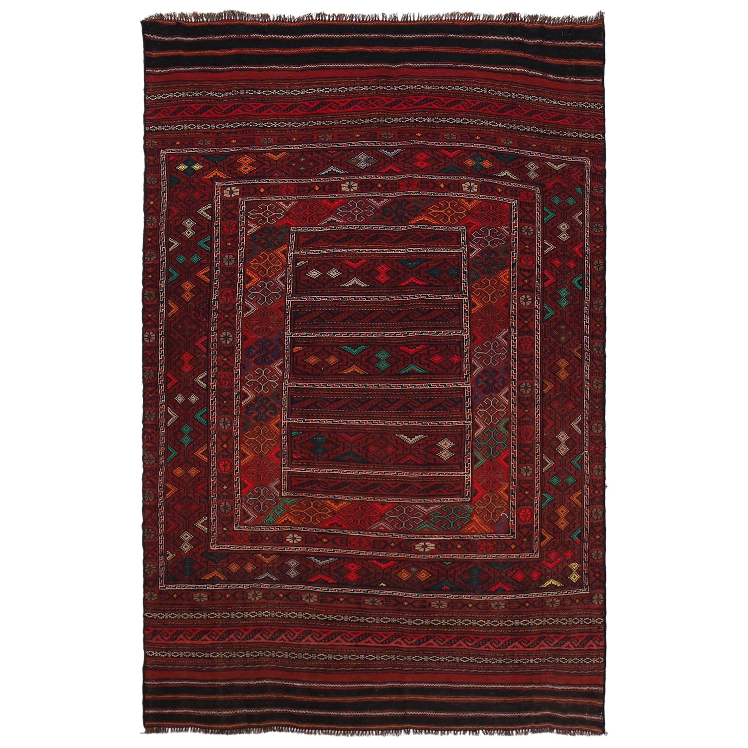 Afghan Laghari Kilim 4' 8" x 7' 1" ft / 143 x 215 cm - No. B33049