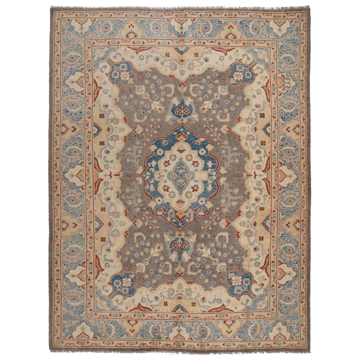 Turkish Design Oushak Rug 8' 6" x 10' 9" ft / 258 x 327 cm - No. B33052