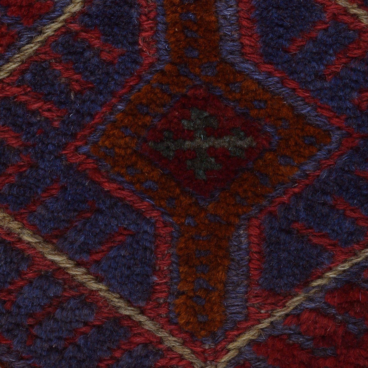 Handmade Afghan Carpet 3' 7" x 3' 10" ft / 110 x 117 cm - No. B33060