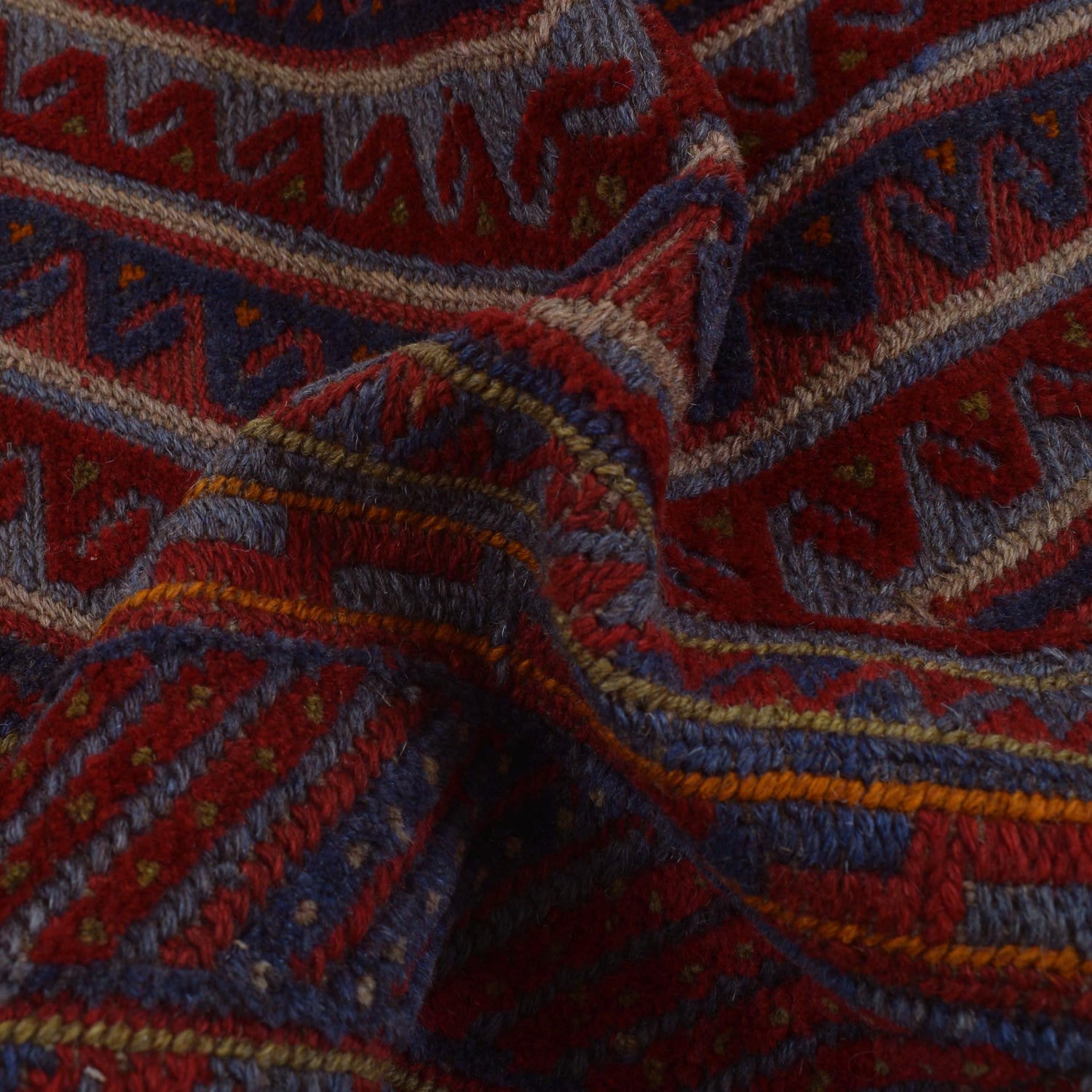 Handmade Afghan Carpet 3' 7" x 4' 0" ft / 108 x 123 cm - No. B33061