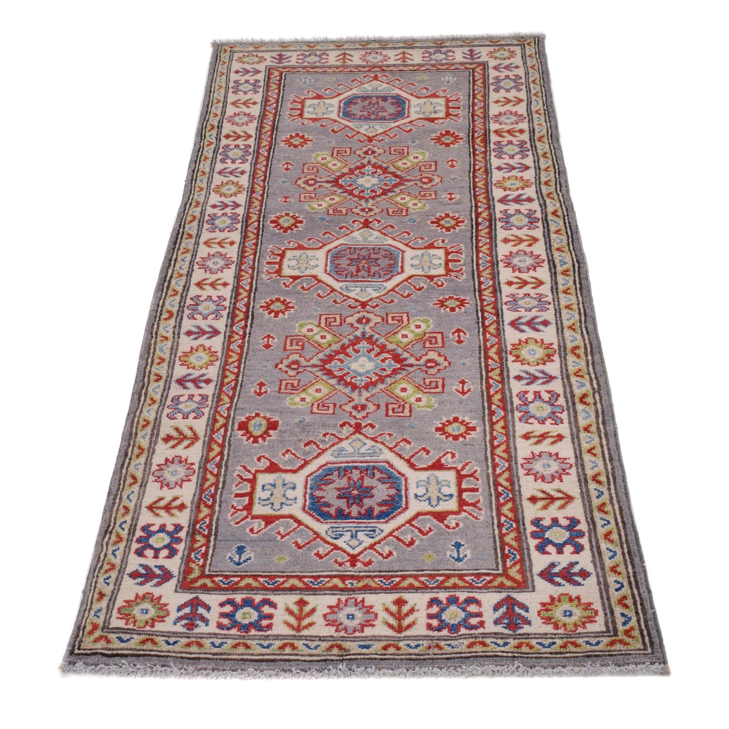 Oriental Kazak Runner Rug 2' 6" x 6' 7" ft / 77 x 200 cm - No. B33075