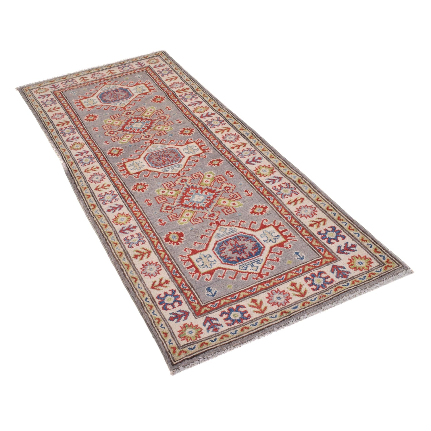 Oriental Kazak Runner Rug 2' 6" x 6' 7" ft / 77 x 200 cm - No. B33075