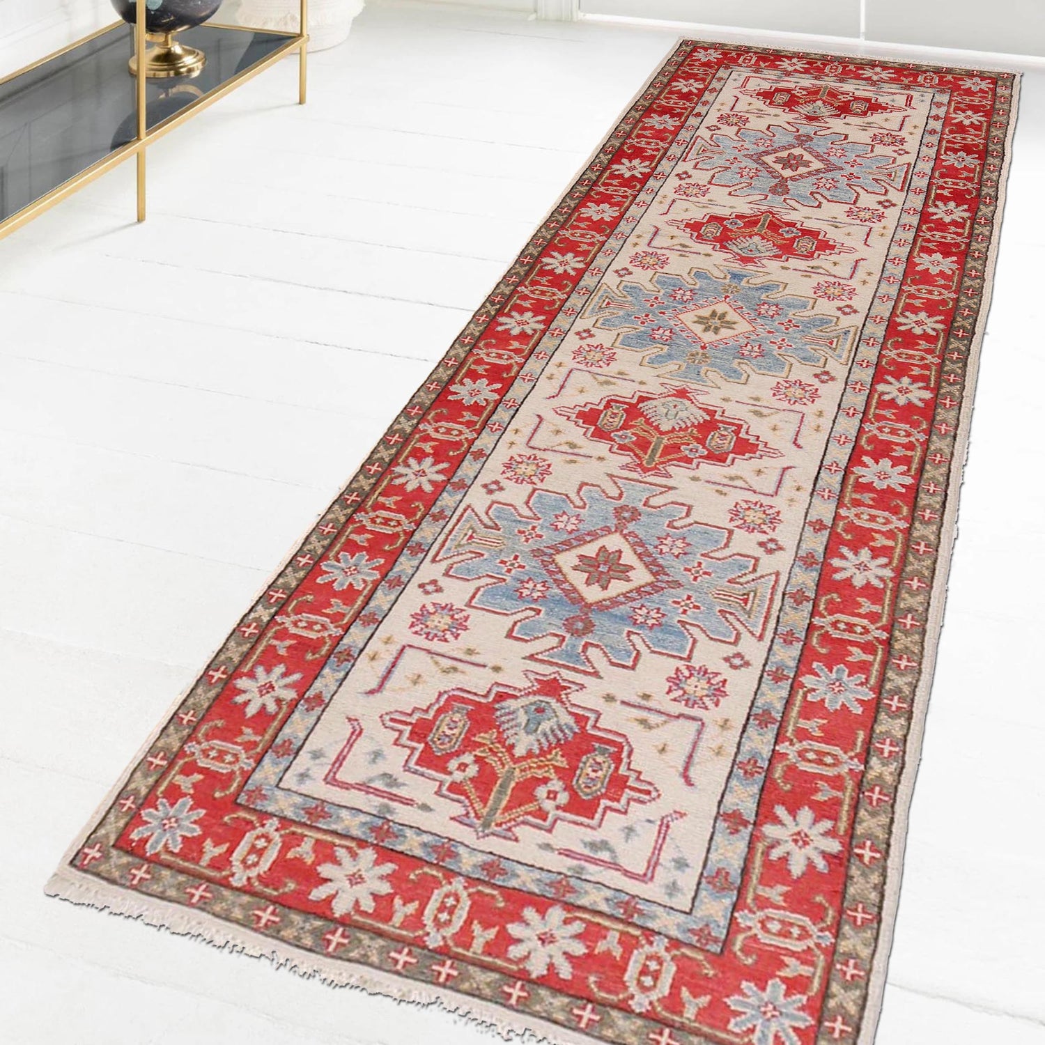Oriental Kazak Runner Rug 2' 8" x 8' 1" ft / 82 x 246 cm - No. B33083