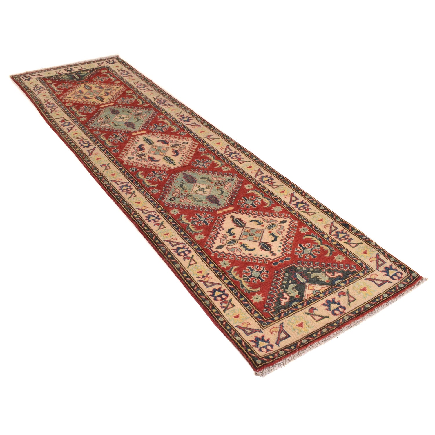 Hand knotted Kazak Runner Carpet 2' 10" x 9' 3" ft / 85 x 283 cm - No. B33093