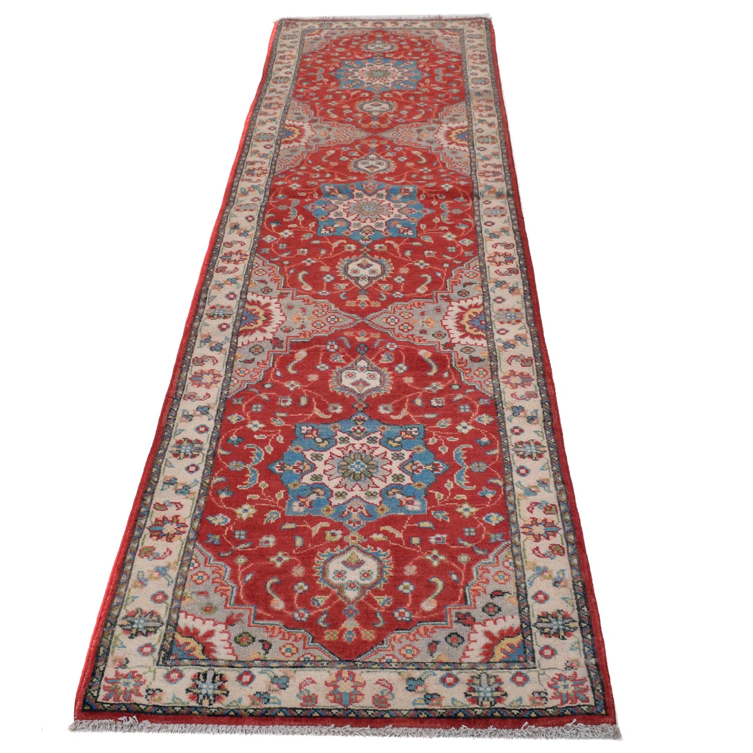 Oriental Kazak Runner Rug 2' 6" x 10' 11" ft / 76 x 333 cm - No. B33094