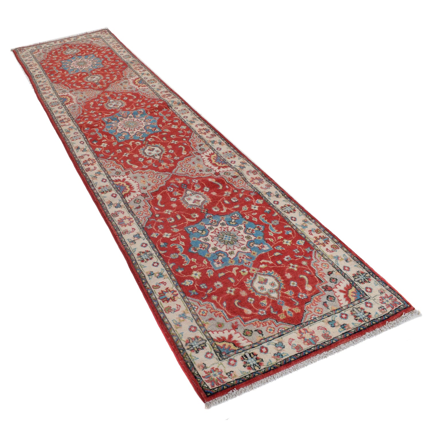 Oriental Kazak Runner Rug 2' 6" x 10' 11" ft / 76 x 333 cm - No. B33094