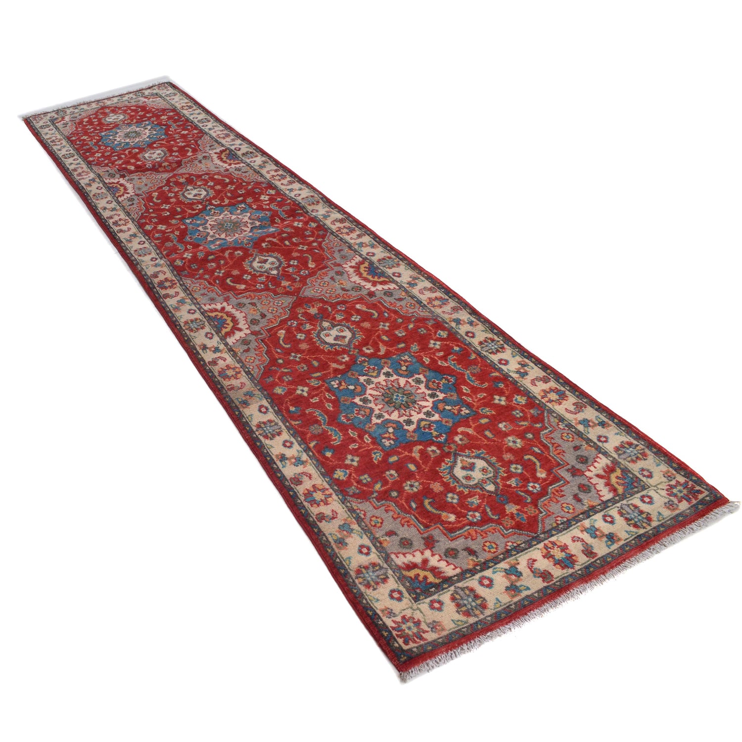 Oriental Kazak Runner Rug 2' 6" x 10' 11" ft / 76 x 333 cm - No. B33094