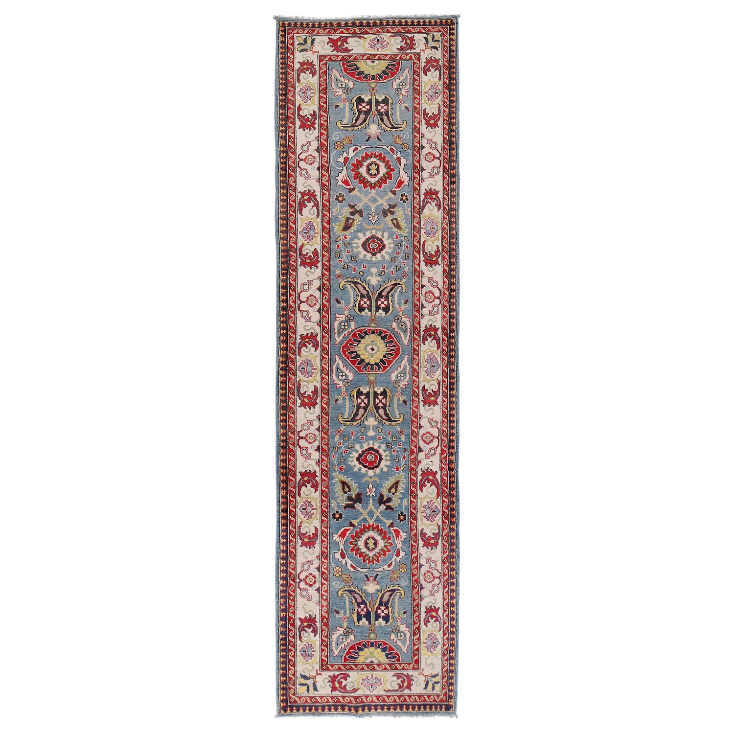 Oriental Kazak Runner Rug 3' 1" x 12' 10" ft / 93 x 391 cm - No. B33095