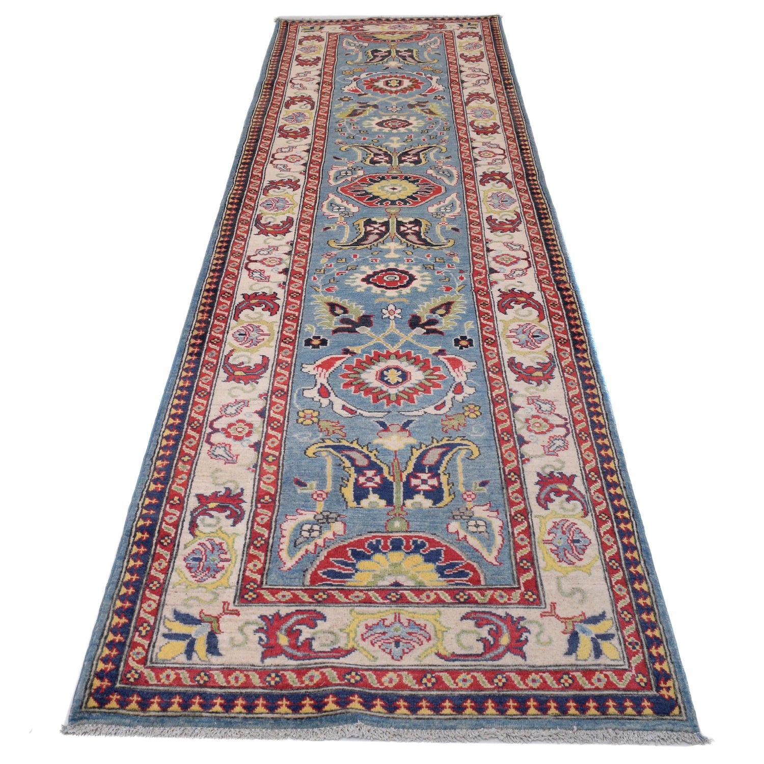 Oriental Kazak Runner Rug 3' 1" x 12' 10" ft / 93 x 391 cm - No. B33095