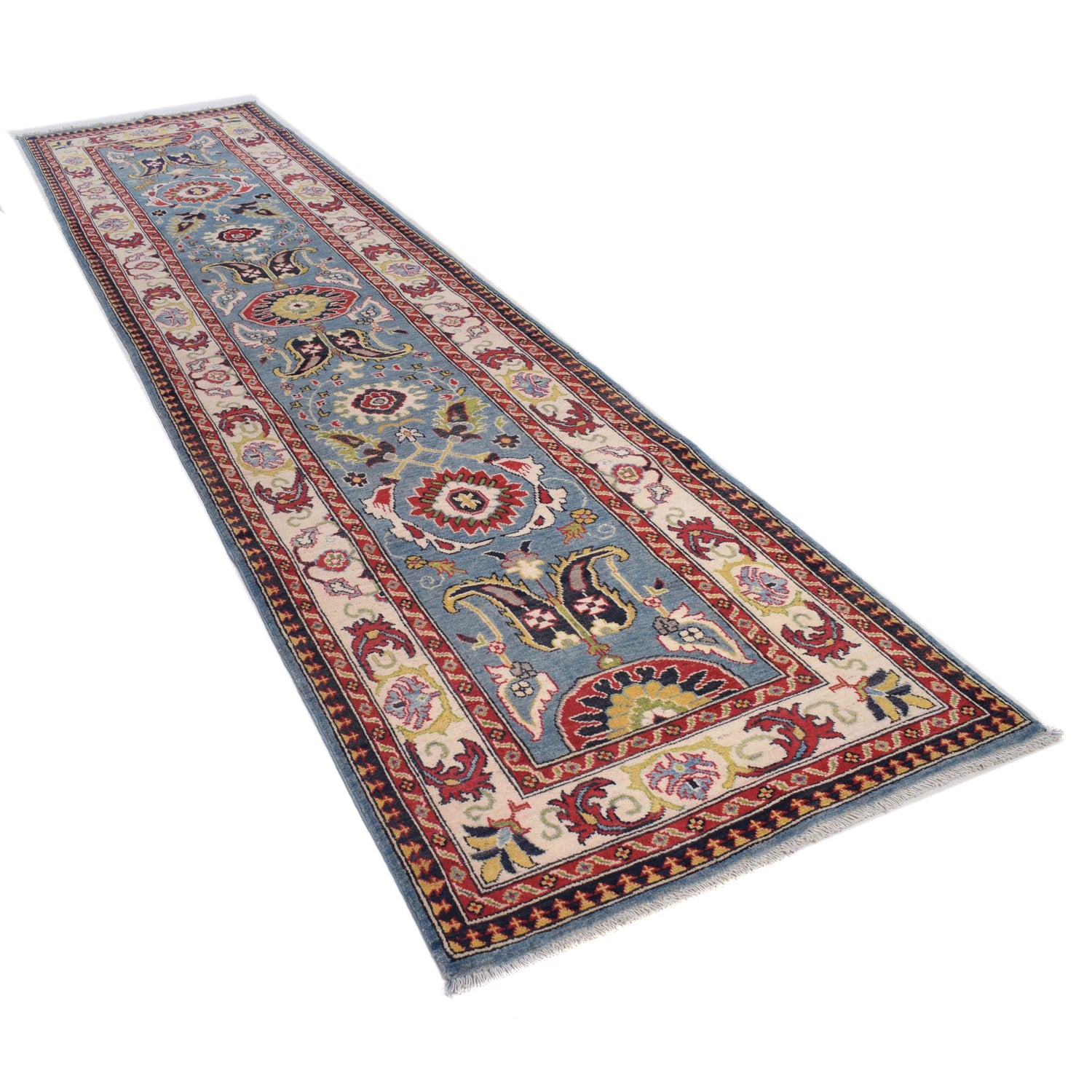 Oriental Kazak Runner Rug 3' 1" x 12' 10" ft / 93 x 391 cm - No. B33095