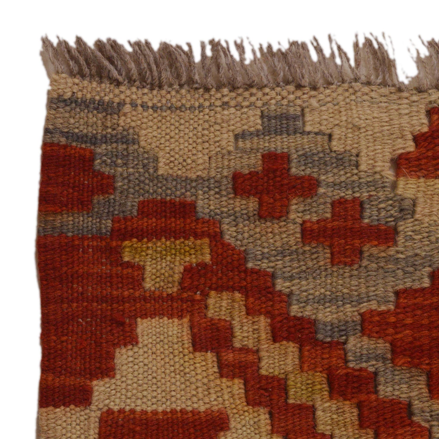 Hand Knotted Afghan Style Kilim 3' 4" x 5' 2" ft / 101 x 158 cm - No. B33103