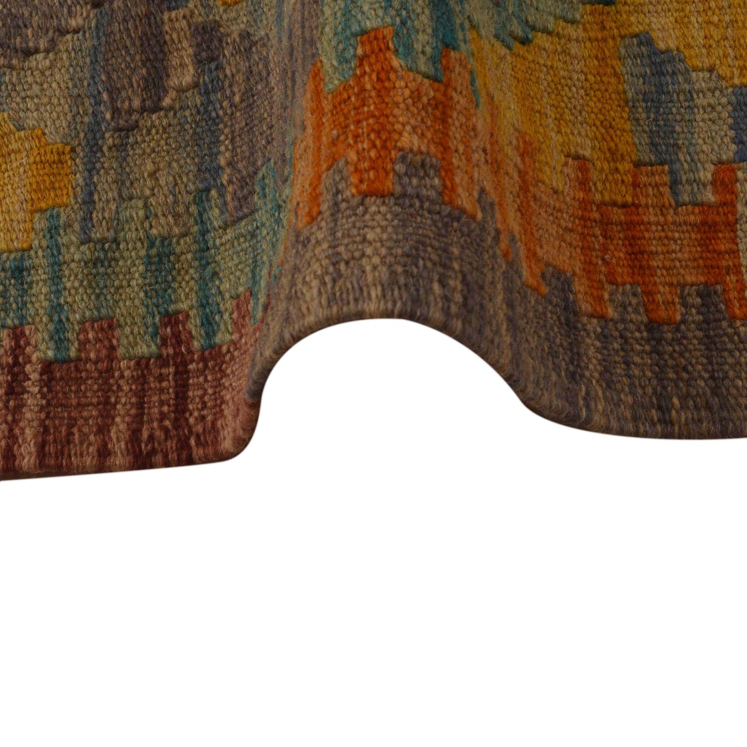 Hand Knotted Afghan Style Kilim 3' 4" x 5' 2" ft / 101 x 158 cm - No. B33103