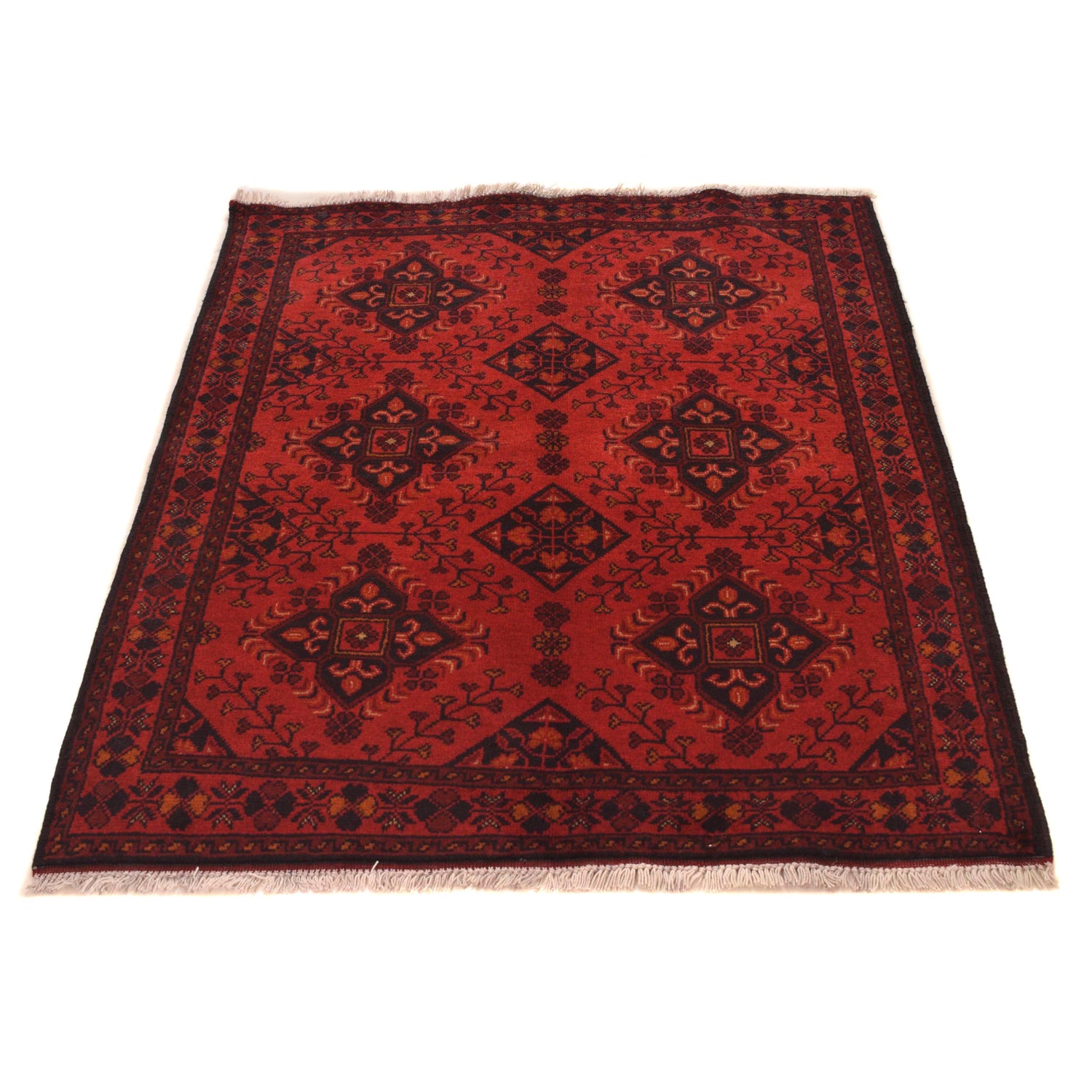 Handwoven Khal Mohammadi Afghan Carpet 3' 4" x 4' 9" ft / 102 x 144 cm - No. B34182