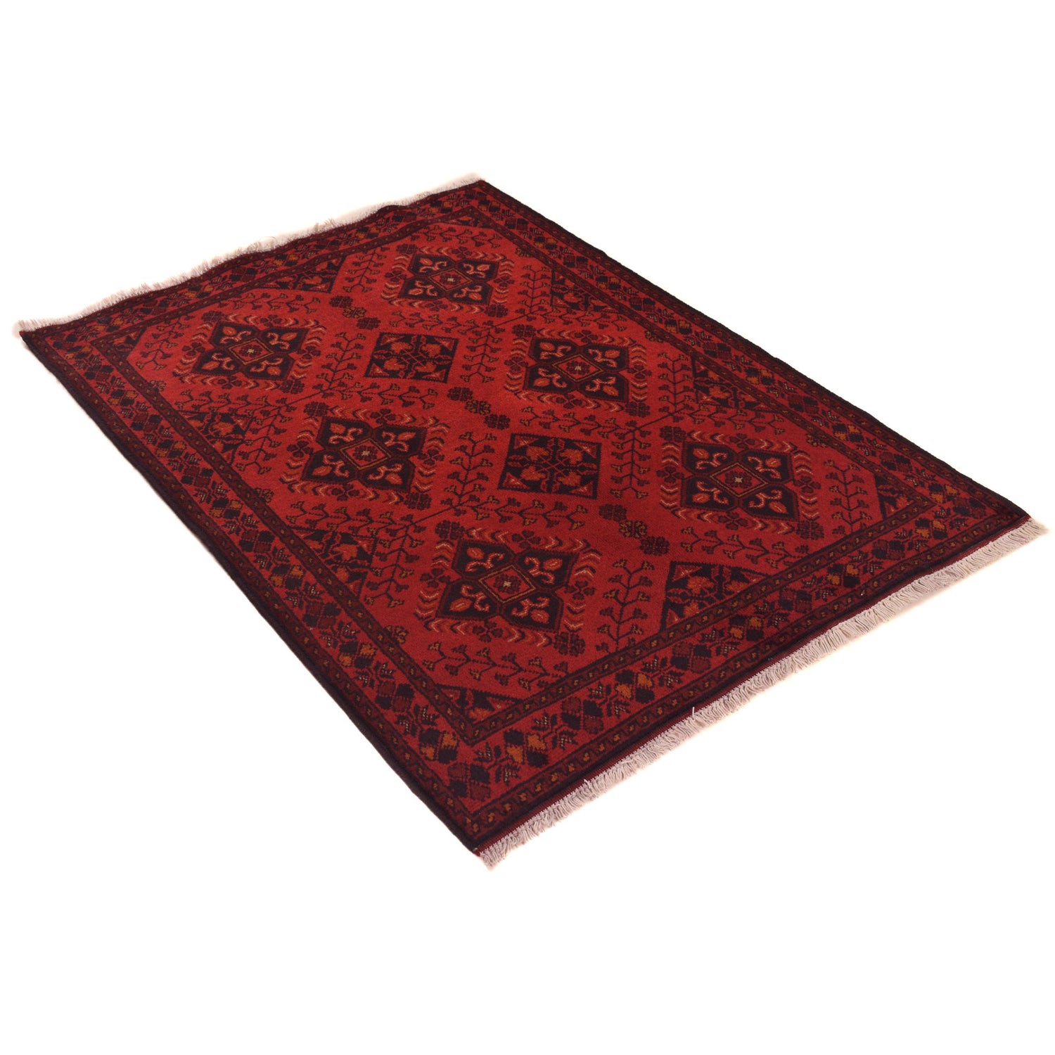 Handwoven Khal Mohammadi Afghan Carpet 3' 4" x 4' 9" ft / 102 x 144 cm - No. B34182