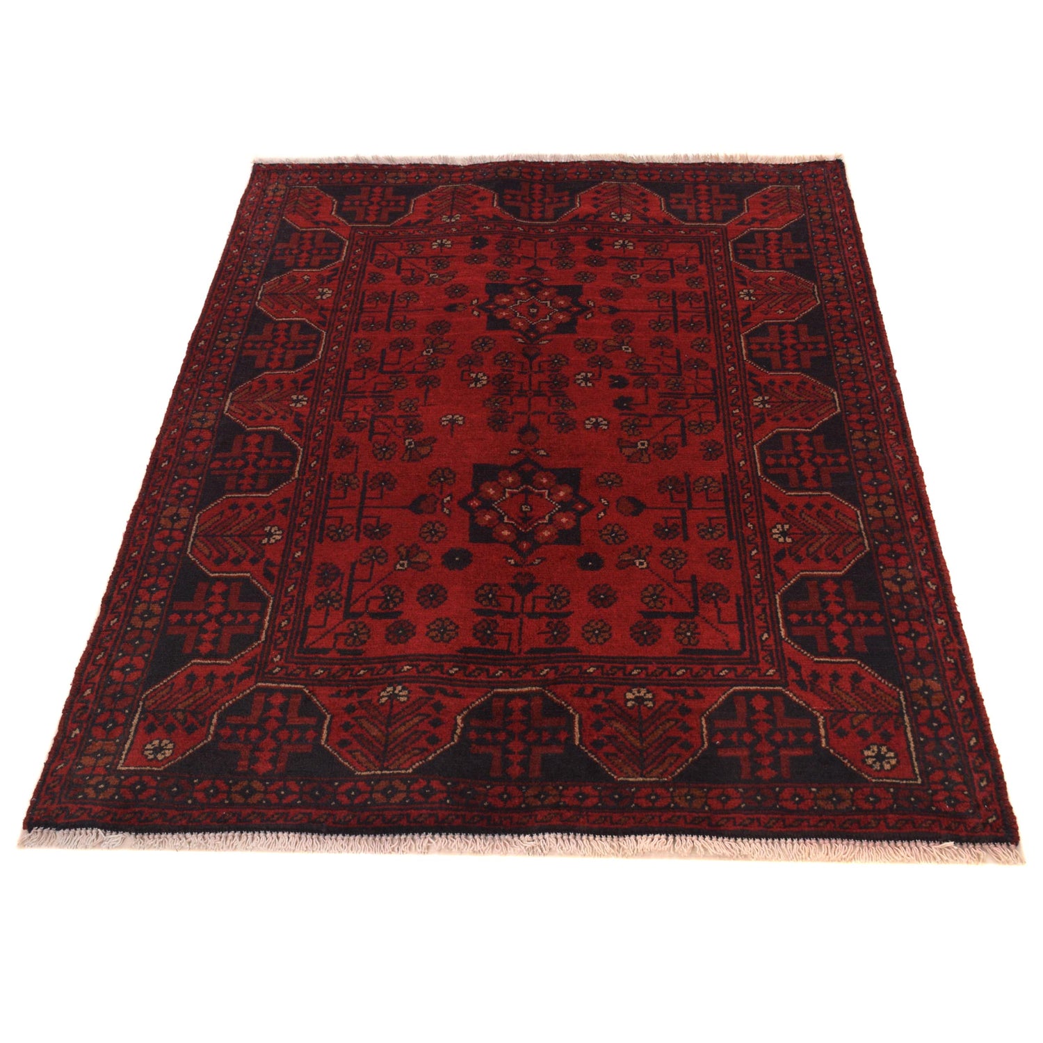 Red Color Khal Mohammadi Rug 3' 5" x 4' 8" ft / 104 x 141 cm - No. B34185