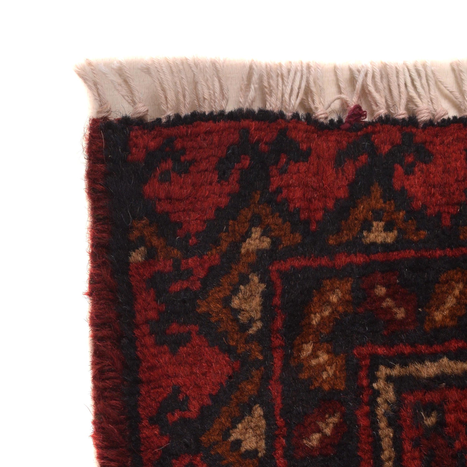 Red Color Afghan Area Rug 3' 4" x 5' 0" ft / 102 x 153 cm - No. B34188