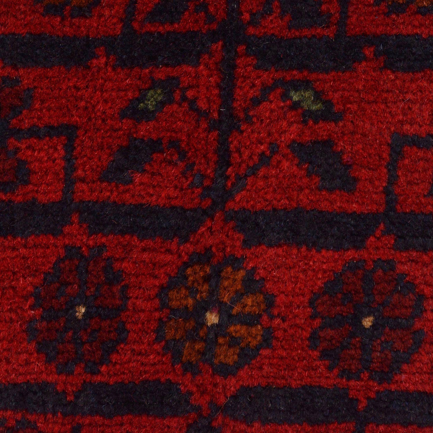 Red Color Afghan Area Rug 3' 4" x 5' 0" ft / 102 x 153 cm - No. B34188
