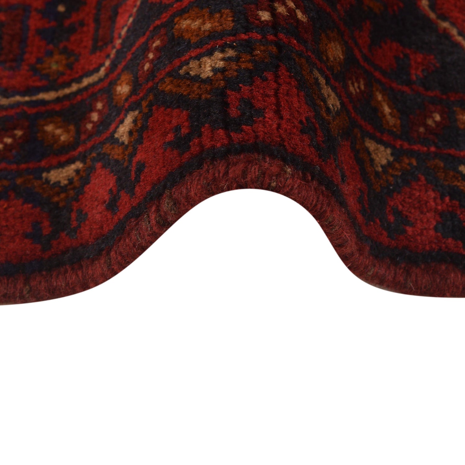 Red Color Afghan Area Rug 3' 4" x 5' 0" ft / 102 x 153 cm - No. B34188