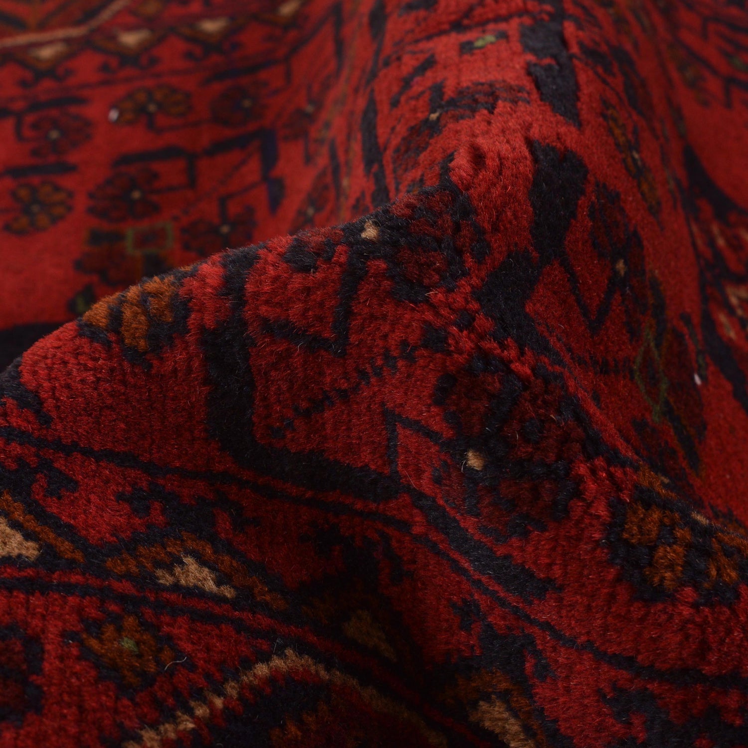 Red Color Afghan Area Rug 3' 4" x 5' 0" ft / 102 x 153 cm - No. B34188