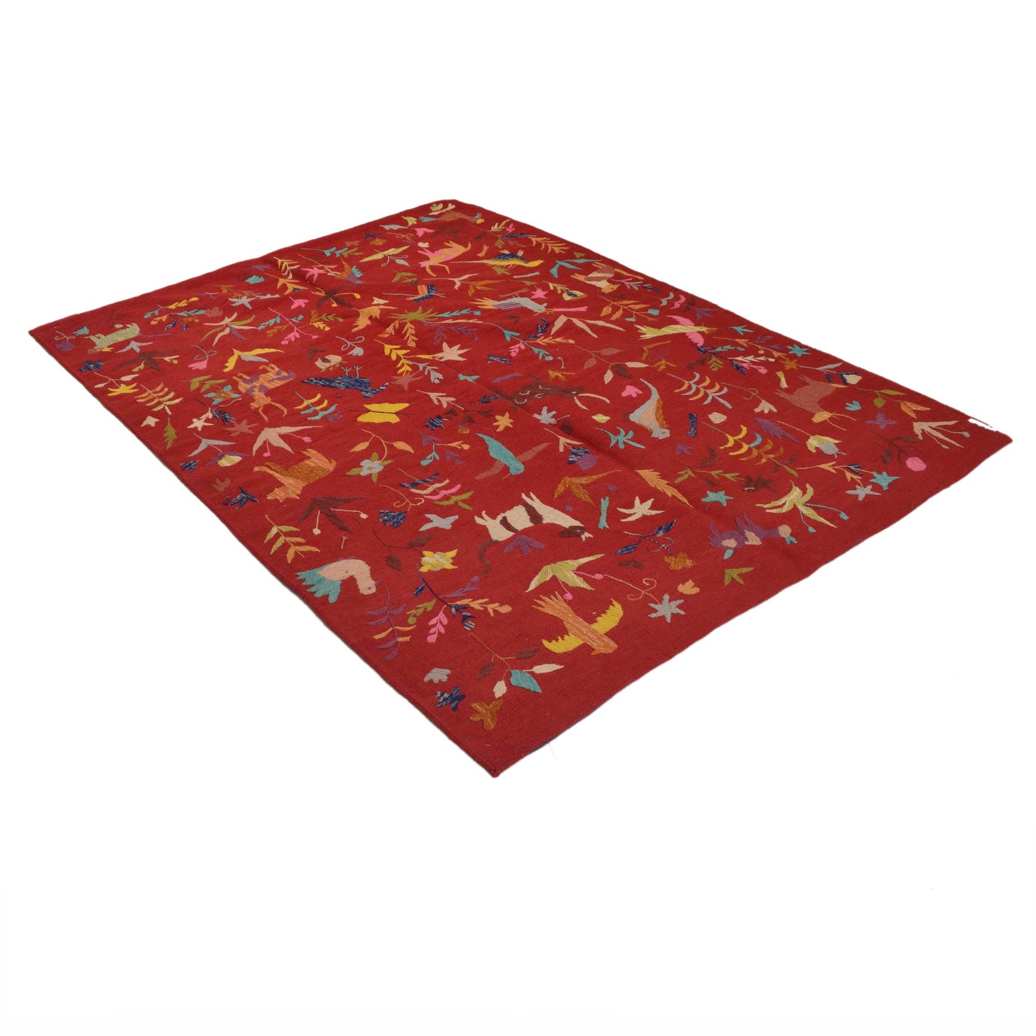 Pakistani Embroidery Kilim 5' 0" x 6' 11" ft / 153 x 210 cm - No. B34455