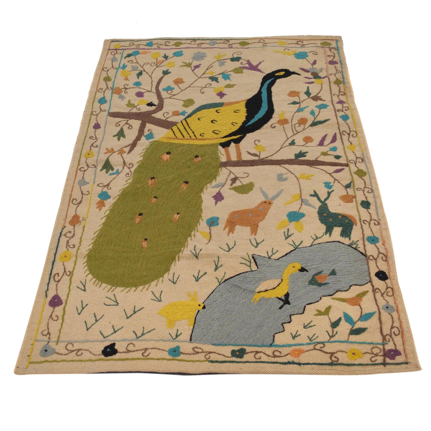 Design Embroidery Kilim 2' 11" x 4' 11" ft / 90 x 149 cm - No. B34456