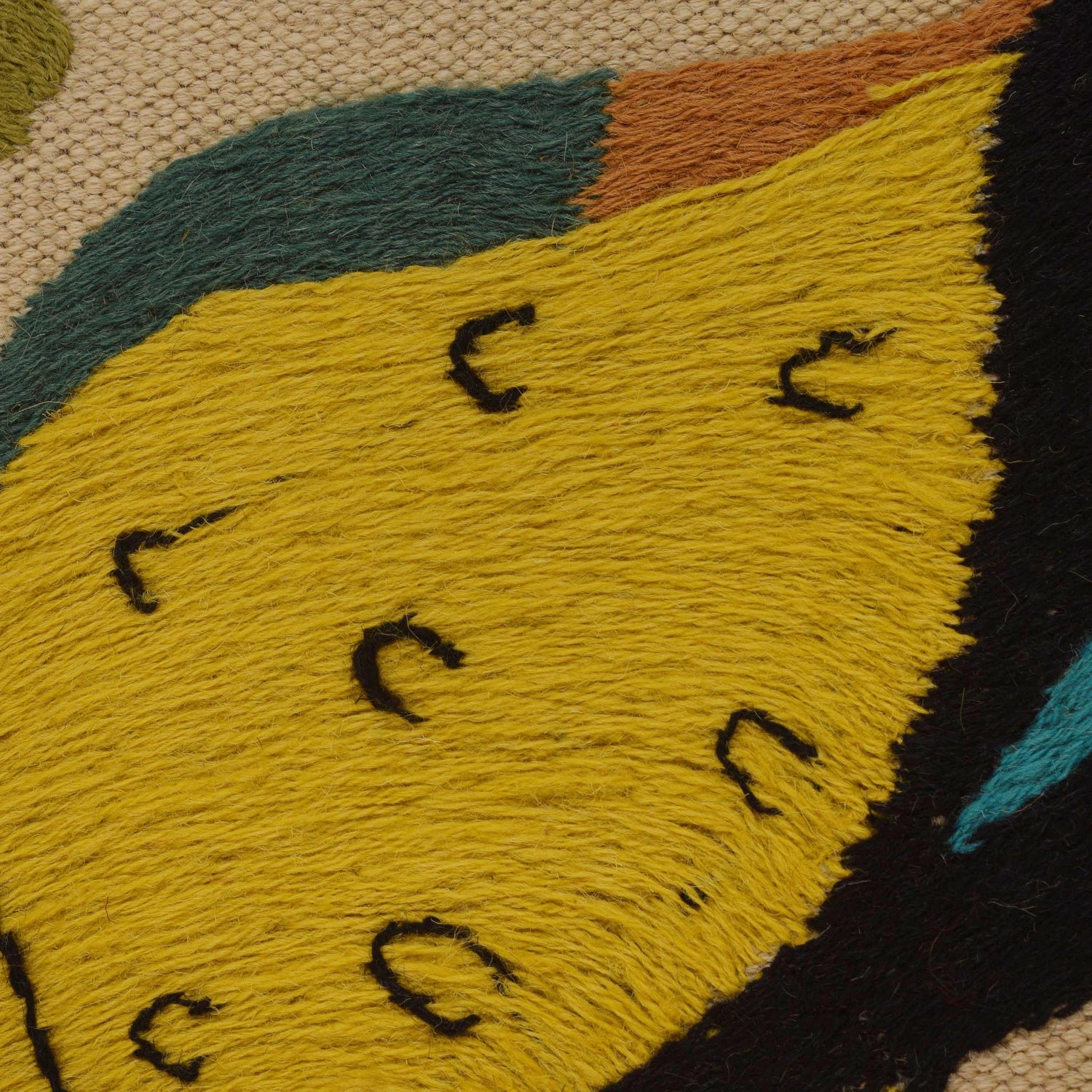 Design Embroidery Kilim 2' 11" x 4' 11" ft / 90 x 149 cm - No. B34456